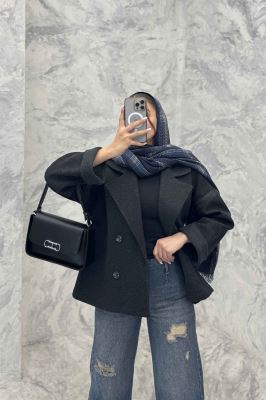 کت فوتر دو رنگ چهار دکمه مچ برگردان