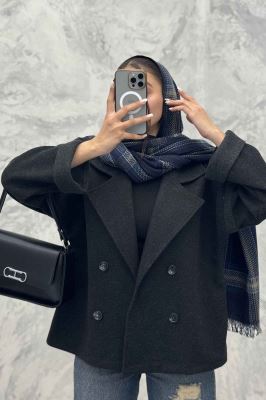 کت فوتر دو رنگ چهار دکمه مچ برگردان