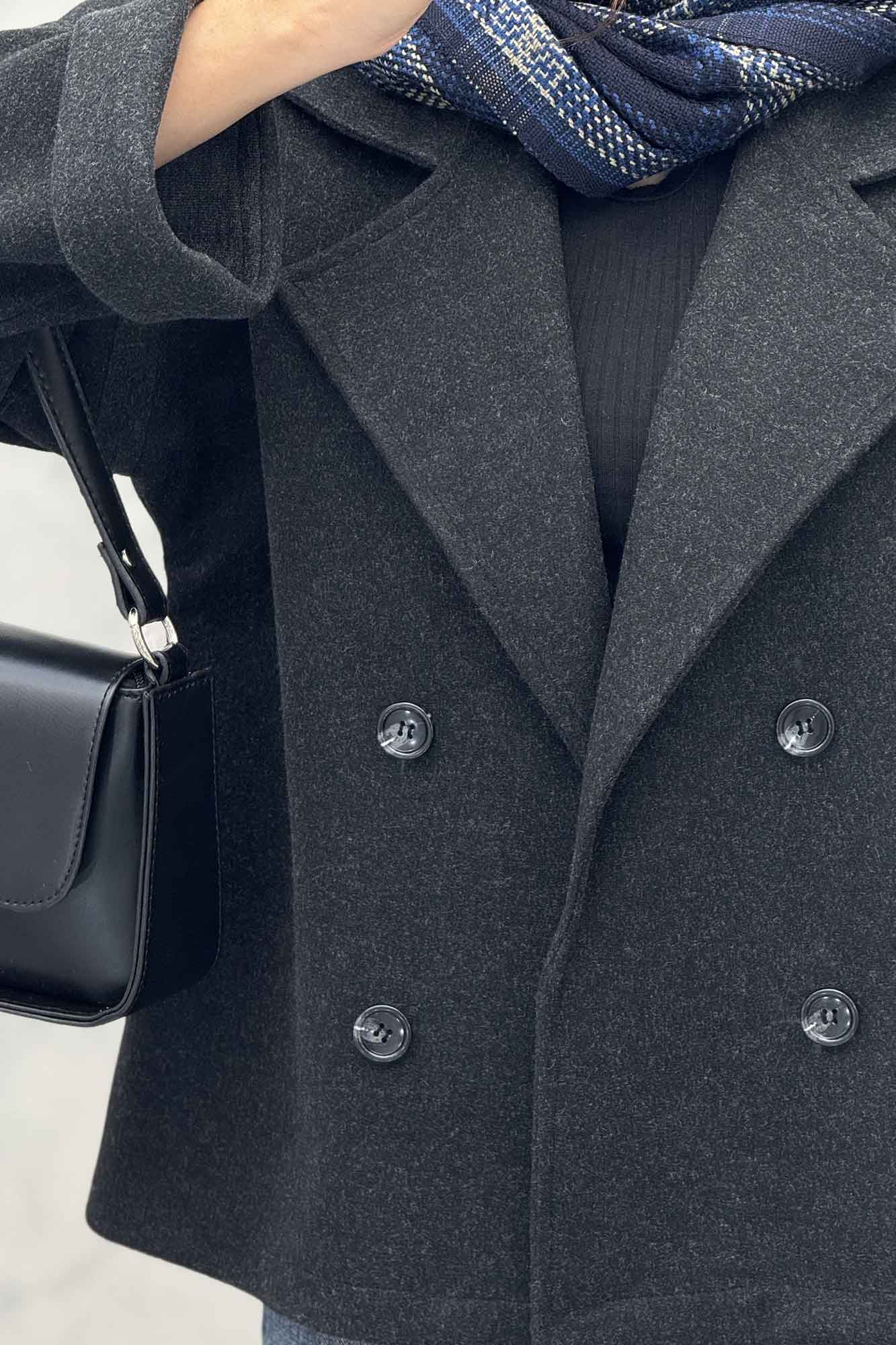 کت فوتر دو رنگ چهار دکمه مچ برگردان