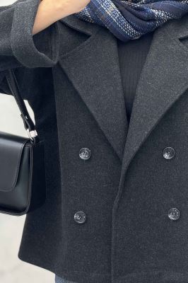 کت فوتر دو رنگ چهار دکمه مچ برگردان