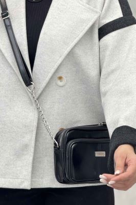 کت فوتر دو رنگ چهار دکمه مچ برگردان