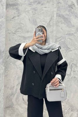 کت فوتر دو رنگ چهار دکمه مچ برگردان