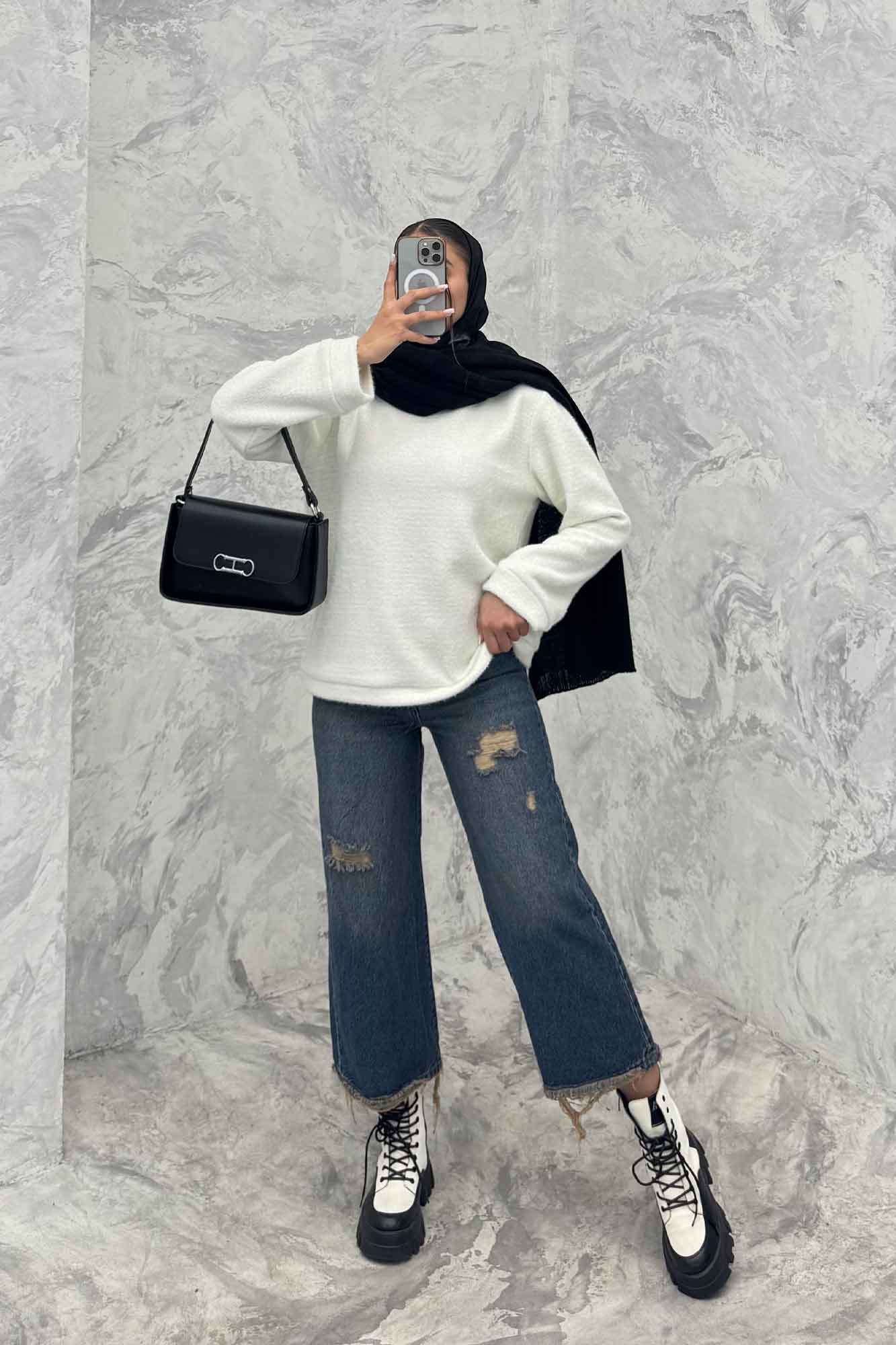 بلوز یقه اسکی لمزور 