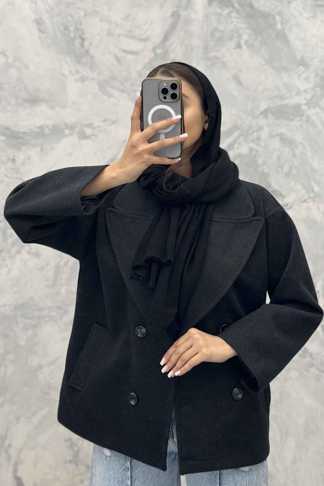 کت فوتر کجراه آستردار چهار دکمه سوزان