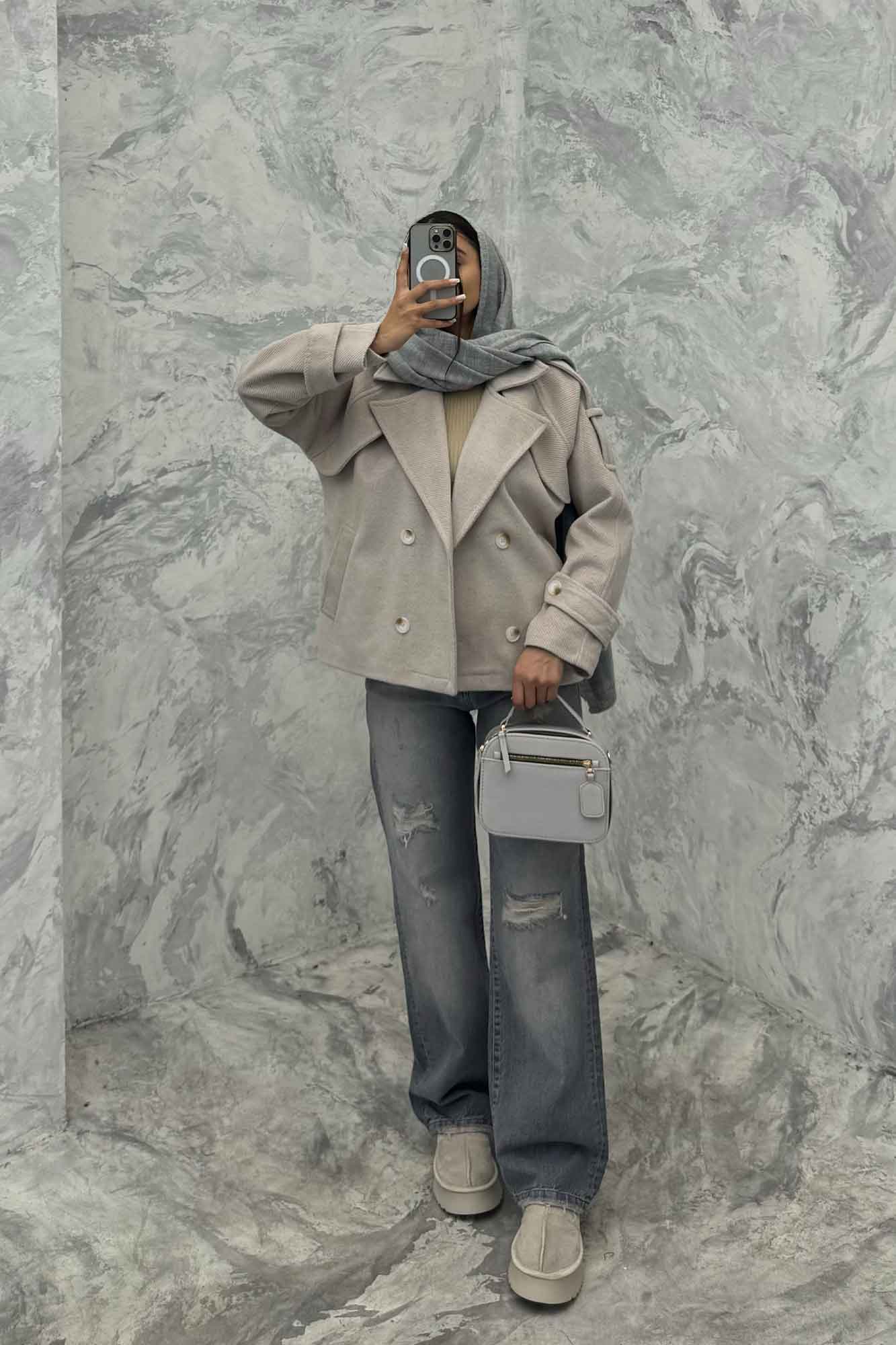 کت فوتر کجراه آستین پاگن آستردار باربارا