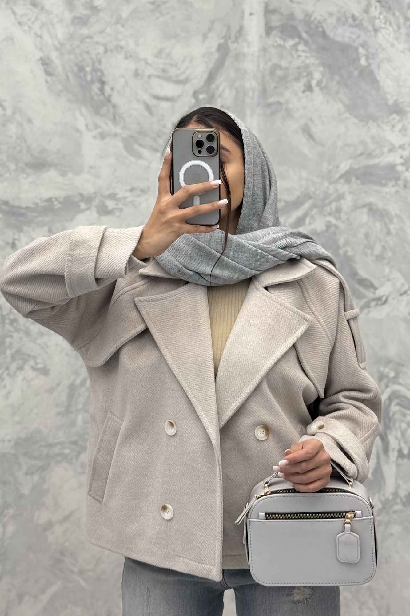 کت فوتر کجراه آستین پاگن آستردار باربارا