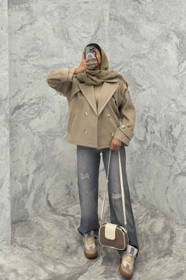 کت فوتر کجراه آستین پاگن آستردار باربارا