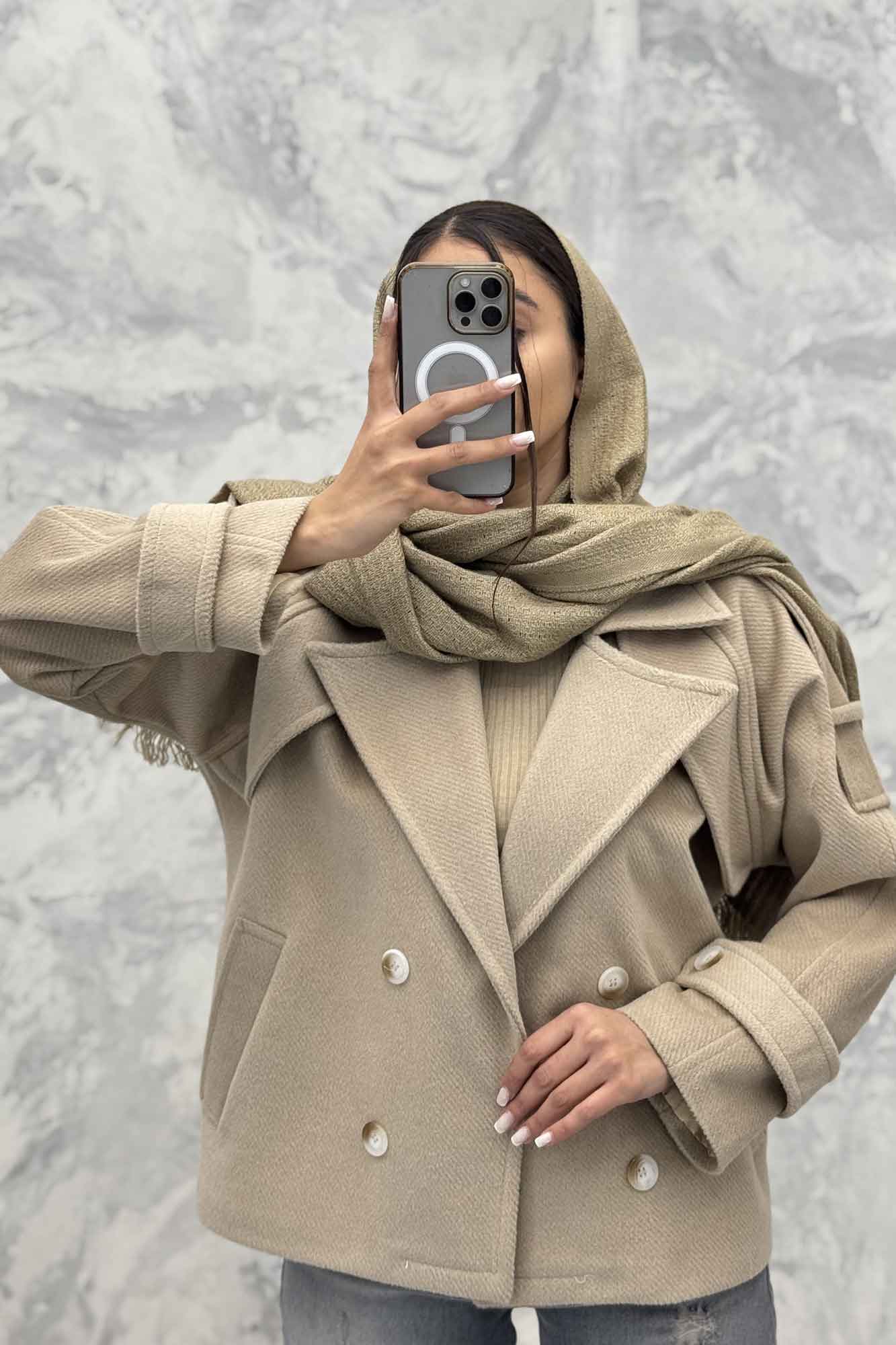 کت فوتر کجراه آستین پاگن آستردار باربارا