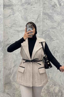 وست لمزور آستردار کمربند چرمی