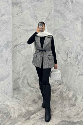 وست لمزور آستردار کمربند چرمی