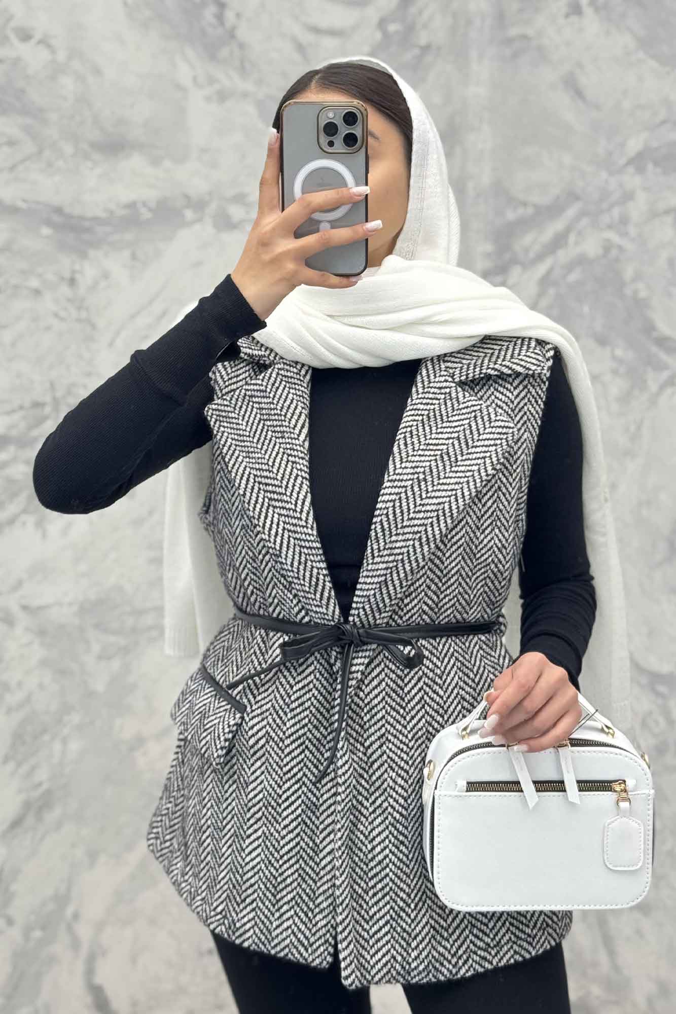 وست لمزور آستردار کمربند چرمی