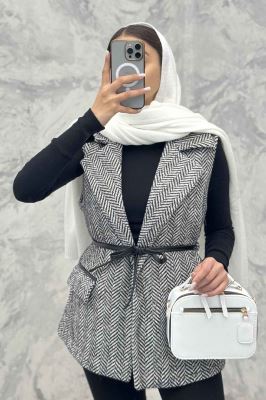 وست لمزور آستردار کمربند چرمی