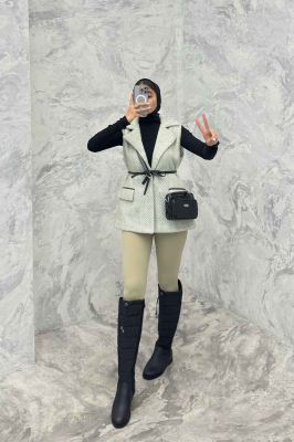 وست لمزور آستردار کمربند چرمی