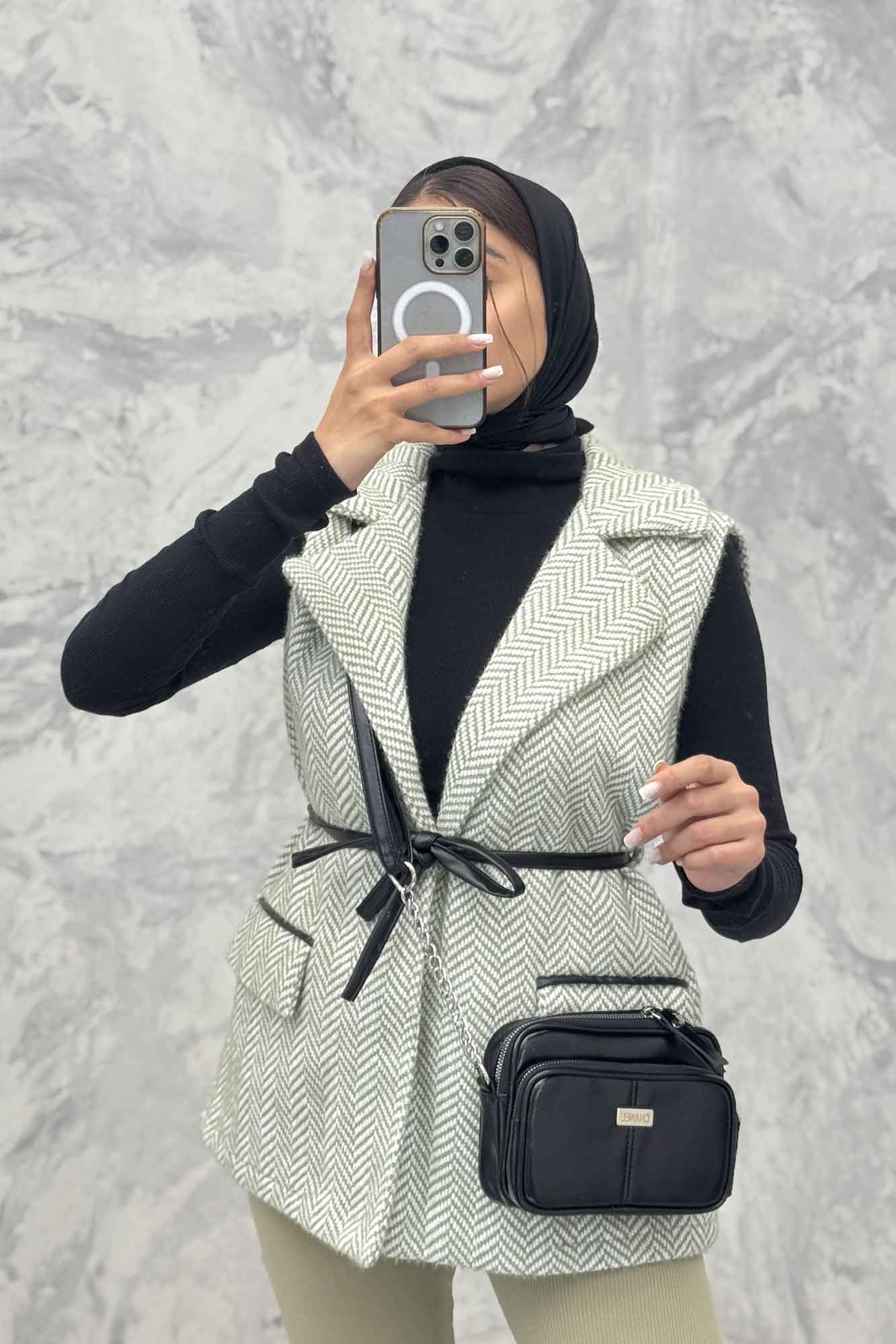 وست لمزور آستردار کمربند چرمی