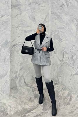 وست لمزور آستردار کمربند چرمی