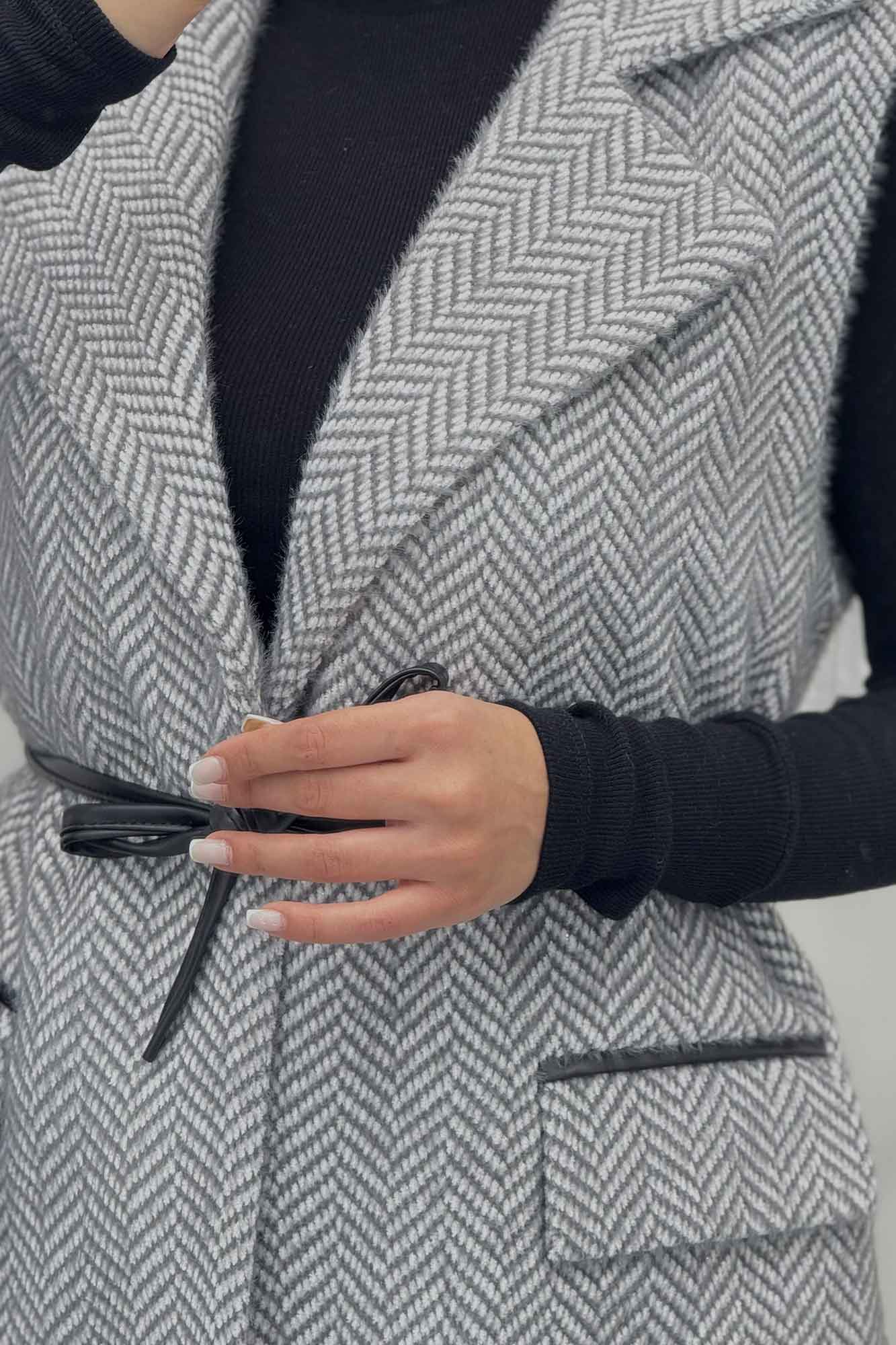 وست لمزور آستردار کمربند چرمی