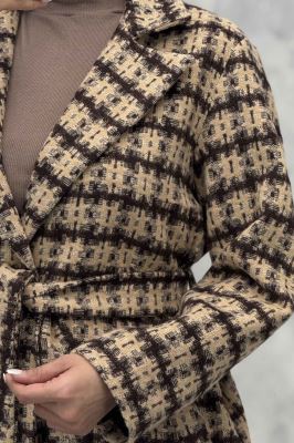 کت فوتر طرح دار یقه انگلیسی