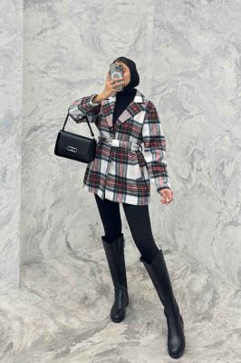 کت فوتر طرح دار یقه انگلیسی