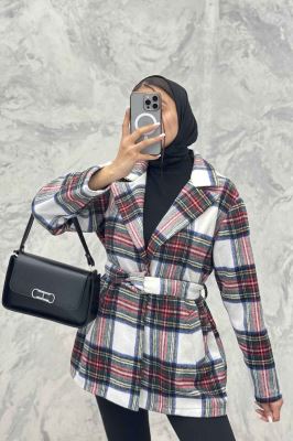 کت فوتر طرح دار یقه انگلیسی