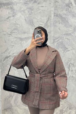 کت فوتر طرح دار یقه انگلیسی