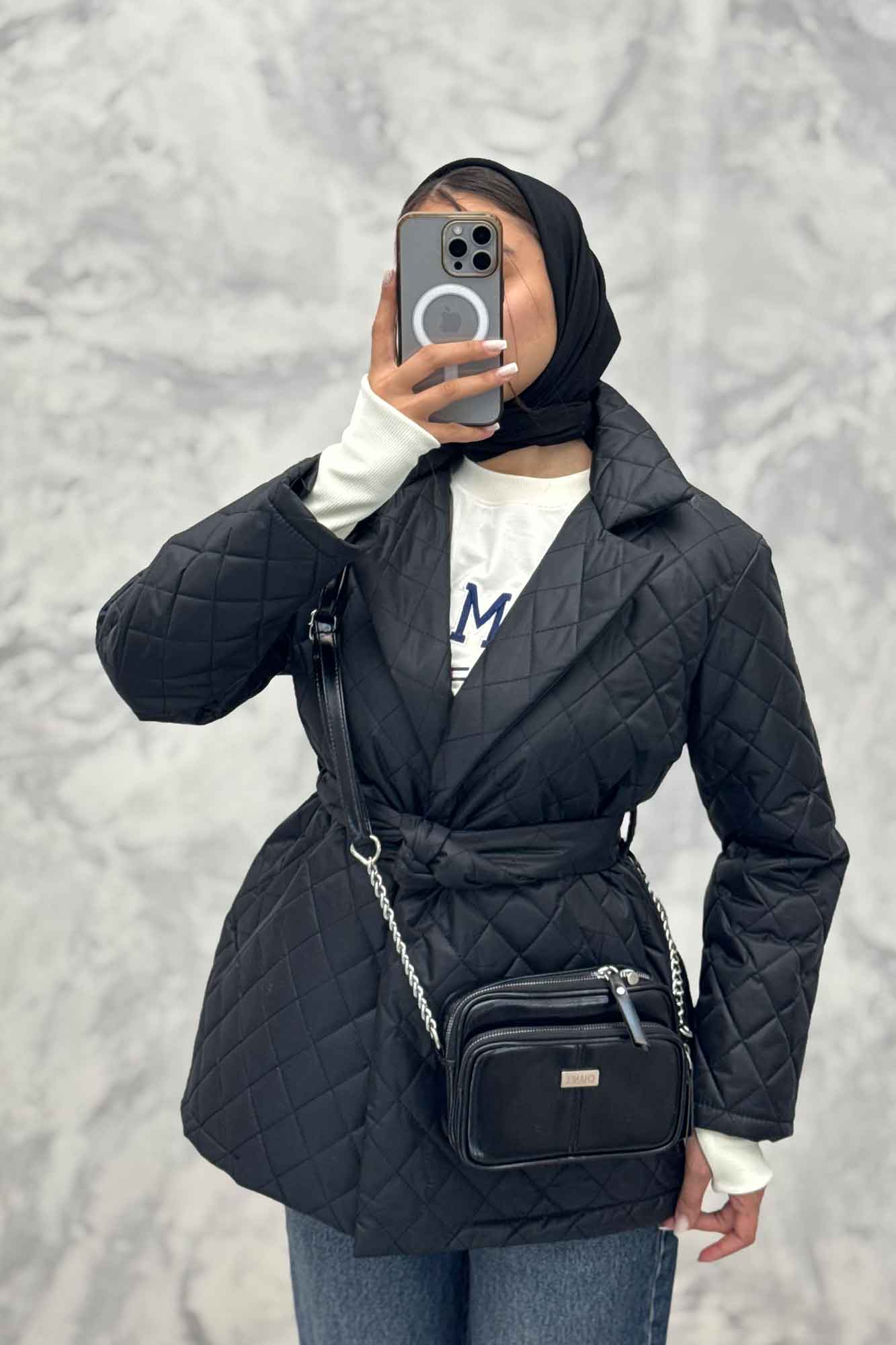 کاپشن امبردی یقه انگلیسی