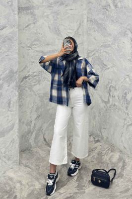 کت چهارخانه آستردار آستین سه رب