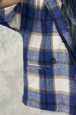 کت چهارخانه آستردار آستین سه رب