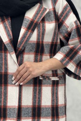 کت چهارخانه آستردار آستین سه رب