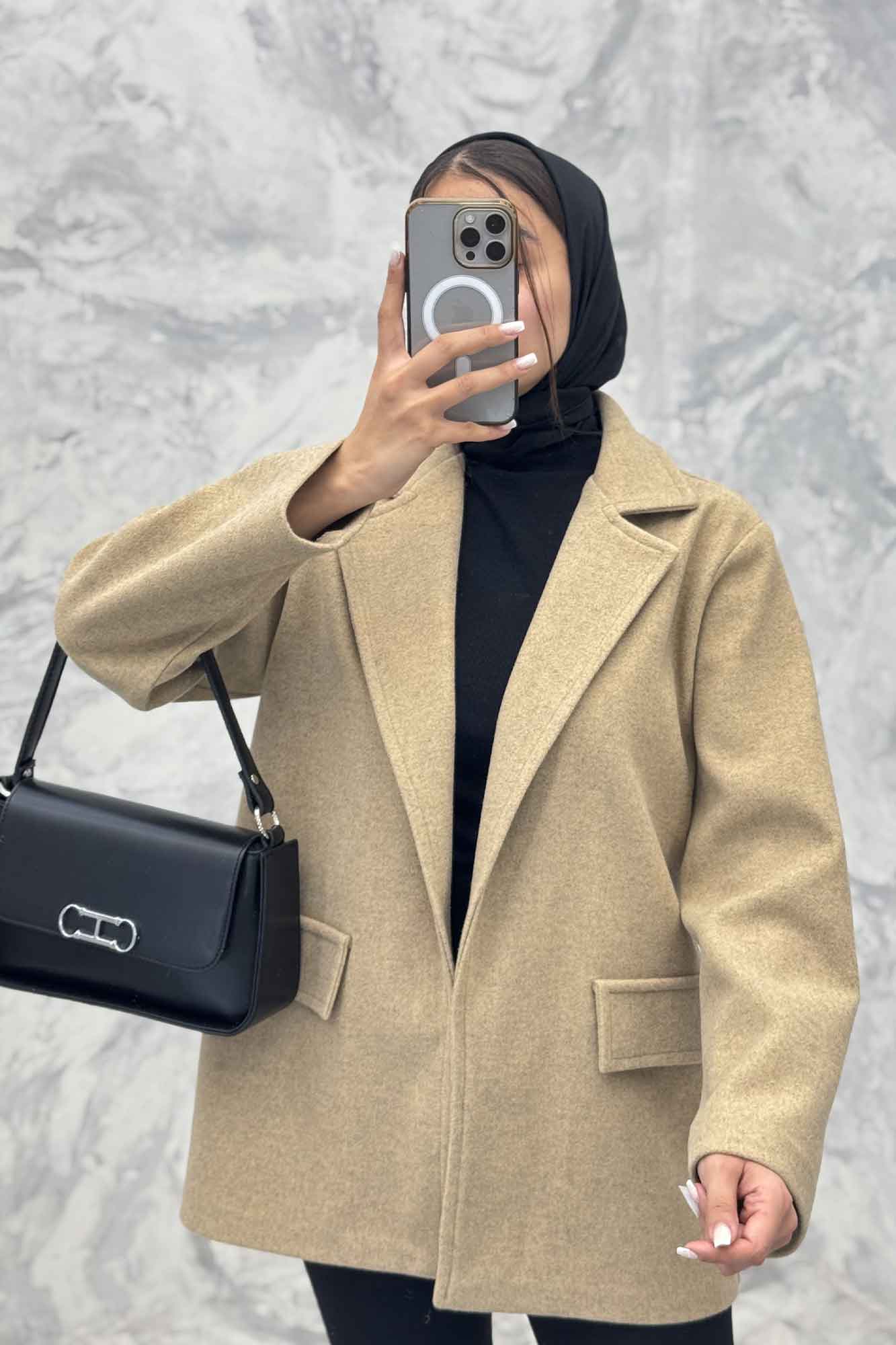 کت فوتر یقه انگلیسی جیب نما FEREDI