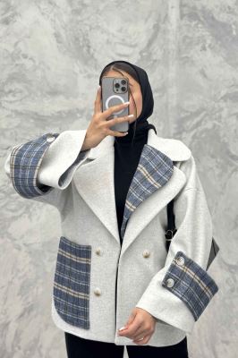 پالتو آستردار فوتر دو یقه تک جیب پرنیان