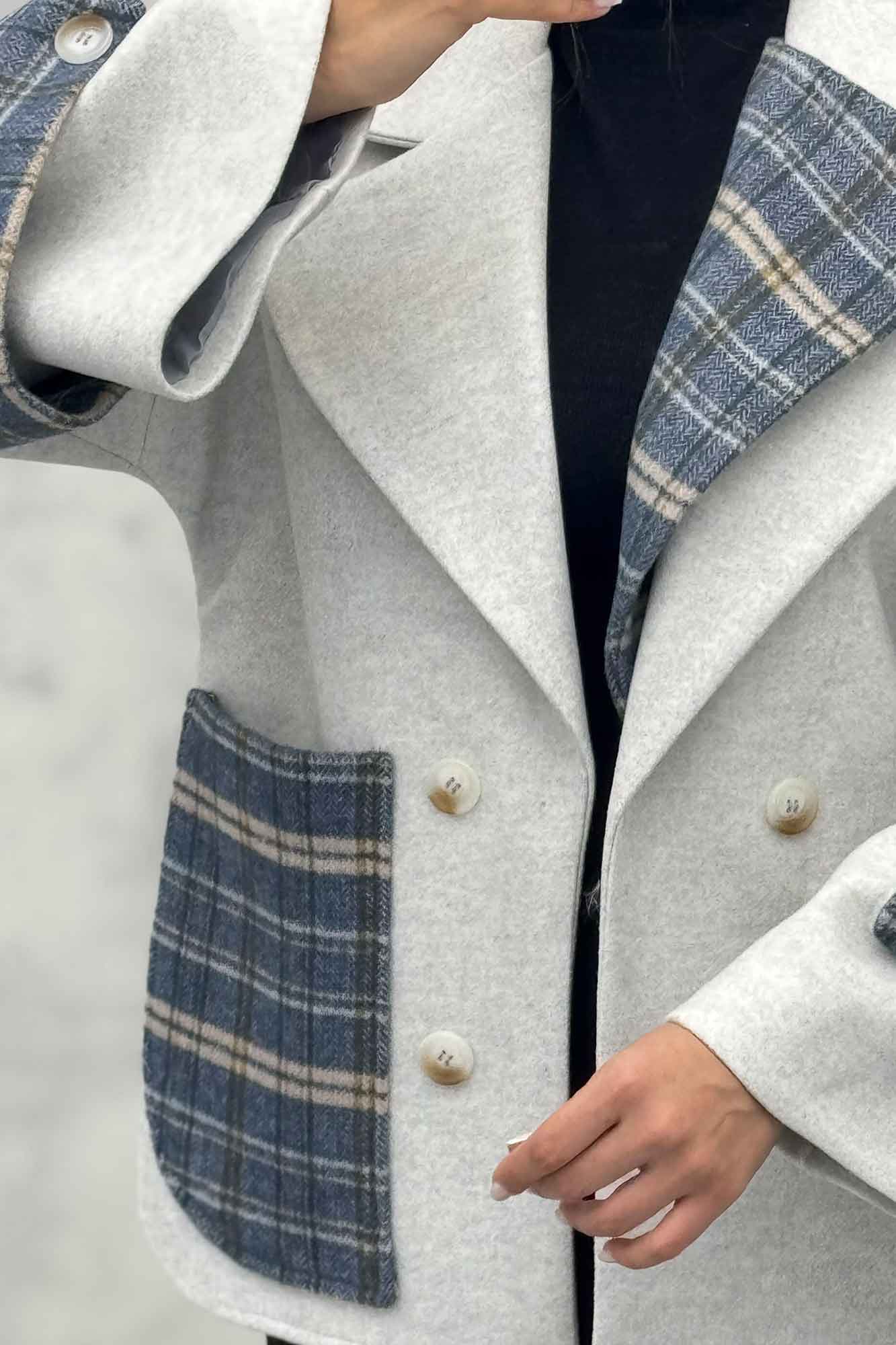 پالتو آستردار فوتر دو یقه تک جیب پرنیان