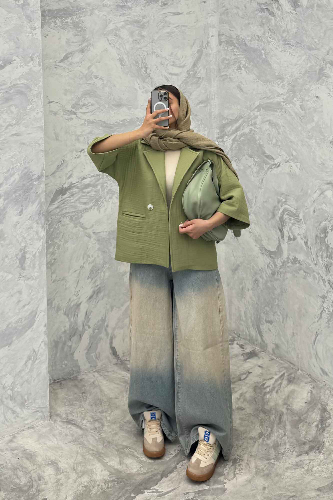 کت فریال میله ای آستین سه رب دو دکمه