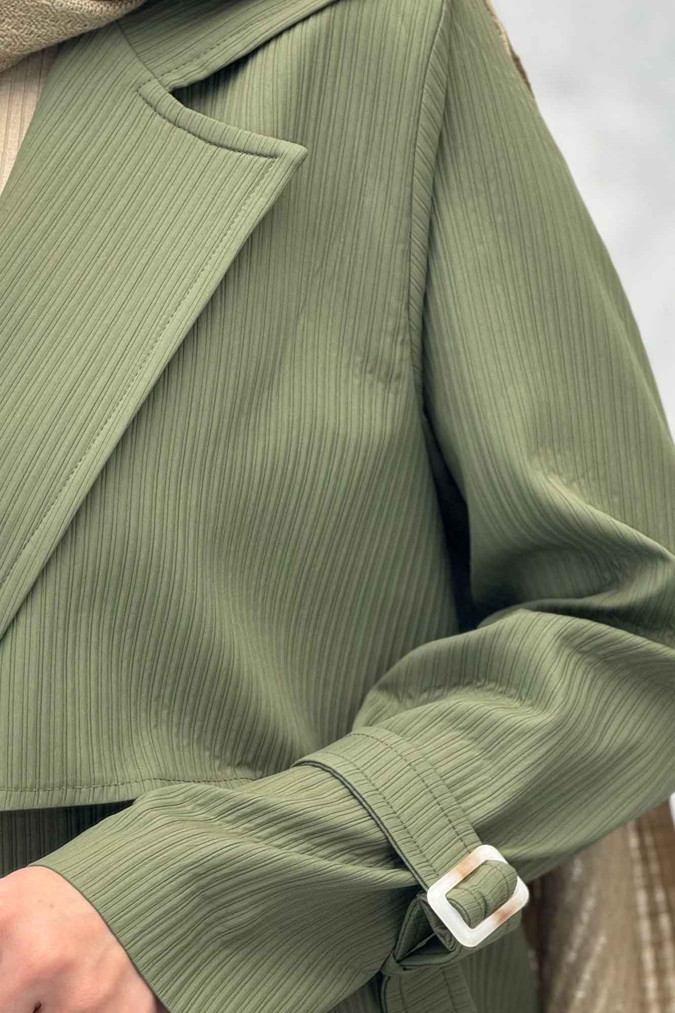 بارانی بلند سانتانا میله ای چهار دکمه