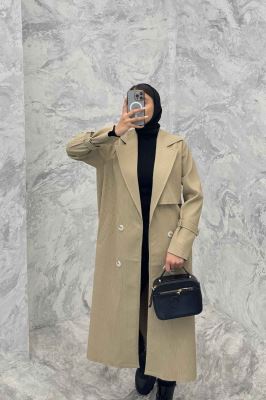 بارانی بلند سانتانا میله ای چهار دکمه