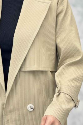 بارانی بلند سانتانا میله ای چهار دکمه