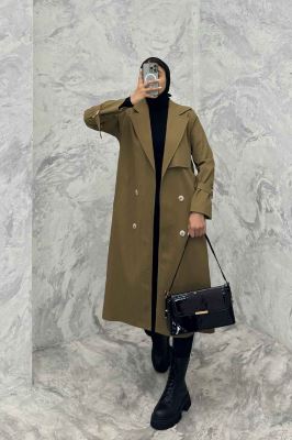 بارانی بلند سانتانا میله ای چهار دکمه