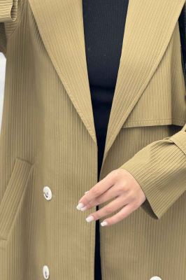 بارانی بلند سانتانا میله ای چهار دکمه