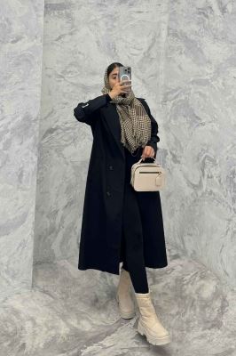 بارانی بلند سانتانا میله ای چهار دکمه