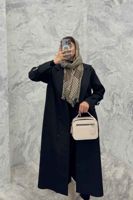 بارانی بلند سانتانا میله ای چهار دکمه