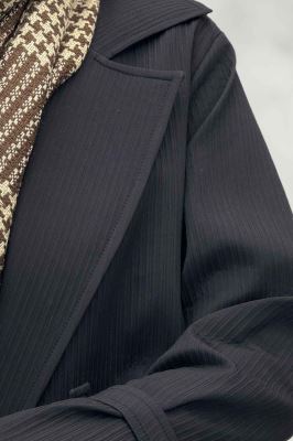 بارانی بلند سانتانا میله ای چهار دکمه