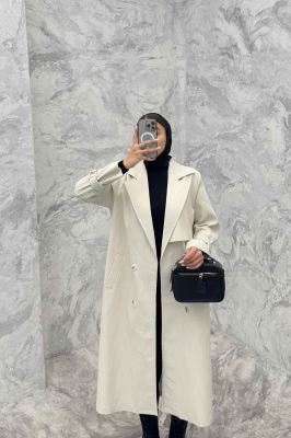 بارانی بلند سانتانا میله ای چهار دکمه