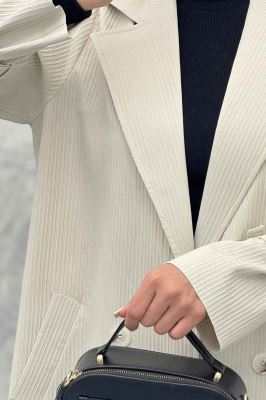 بارانی بلند سانتانا میله ای چهار دکمه