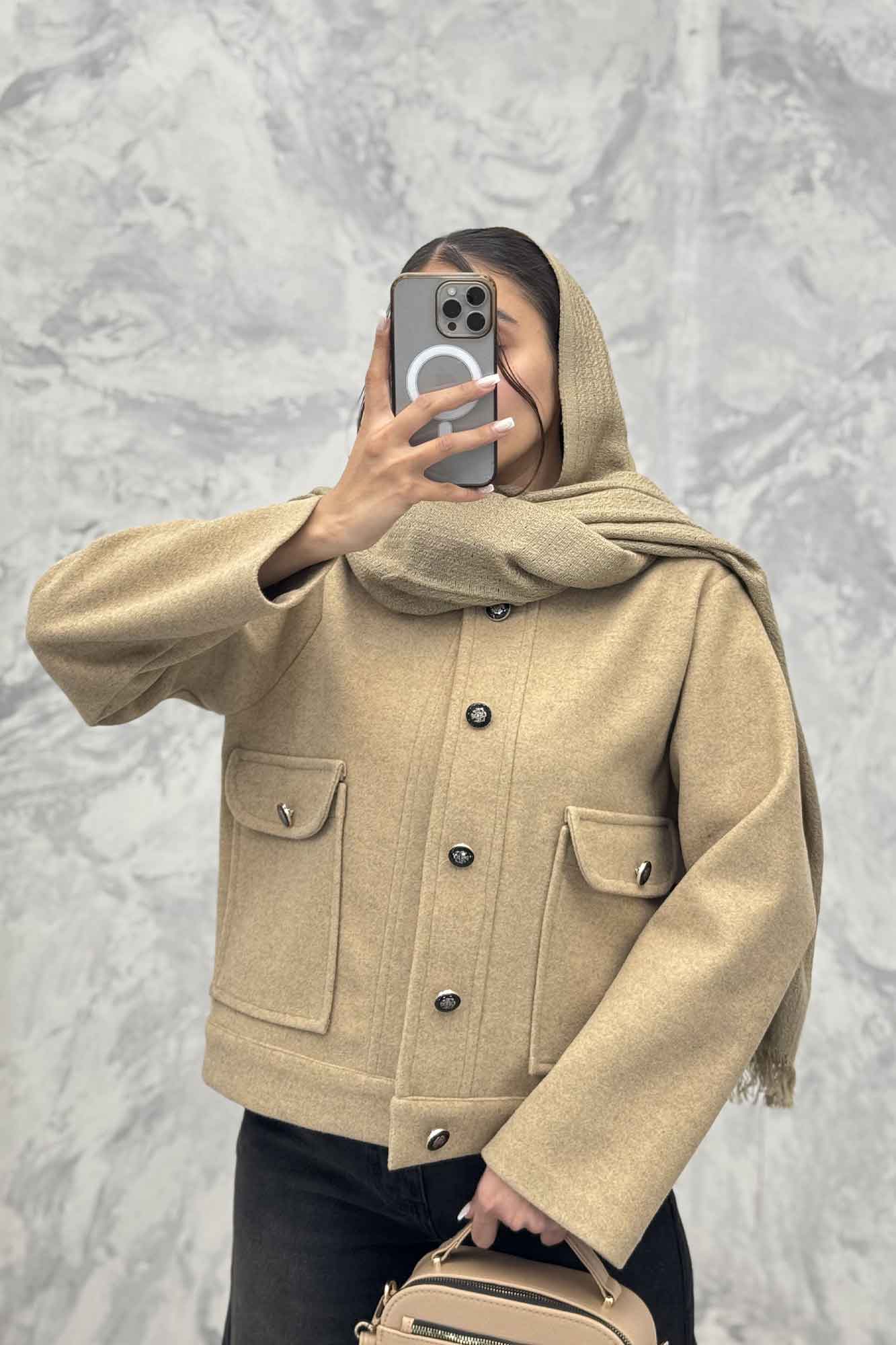 کت فوتر دو جیب یقه گرد نویا