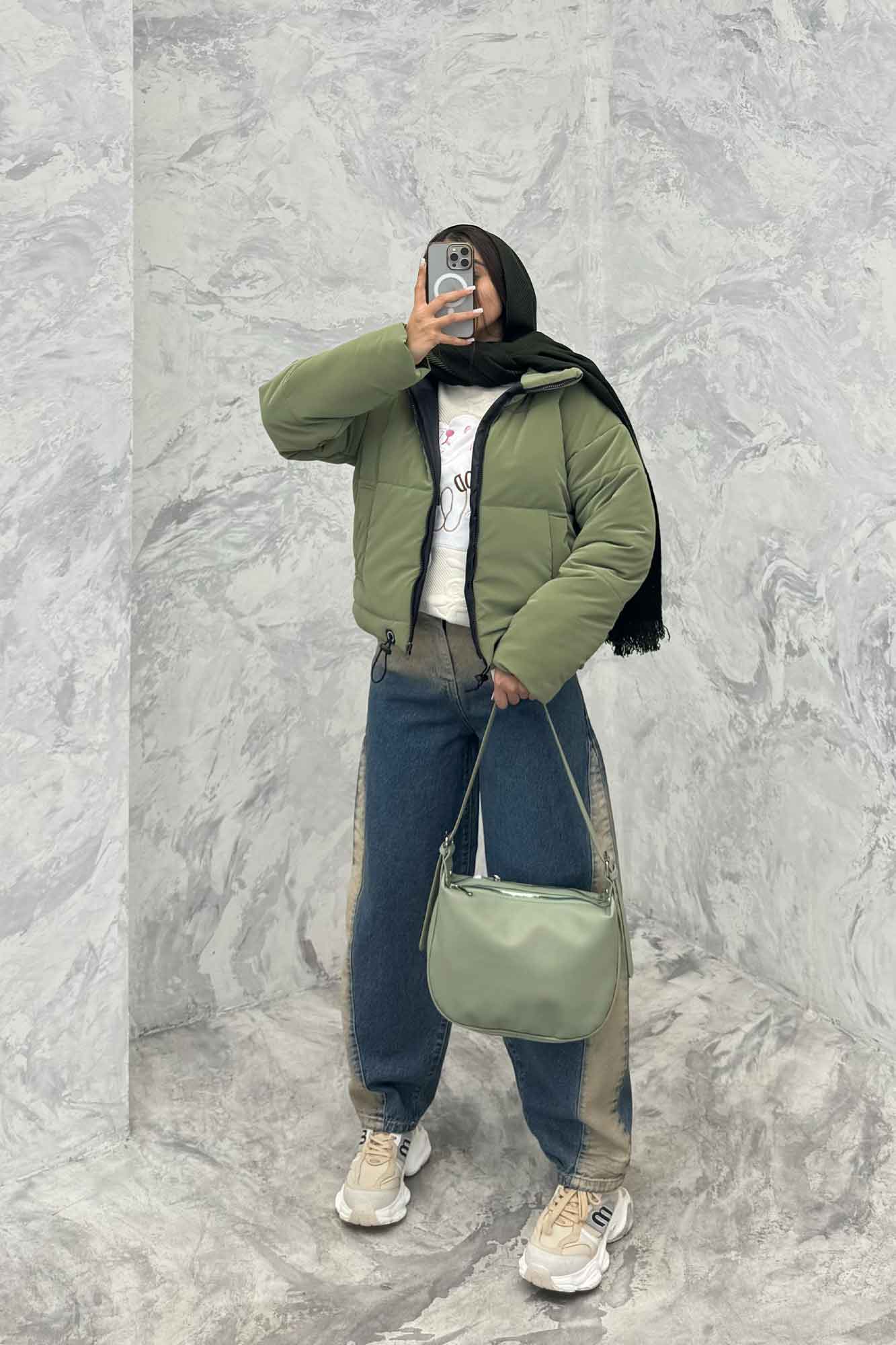 کاپشن کوتاه پایین گت دار