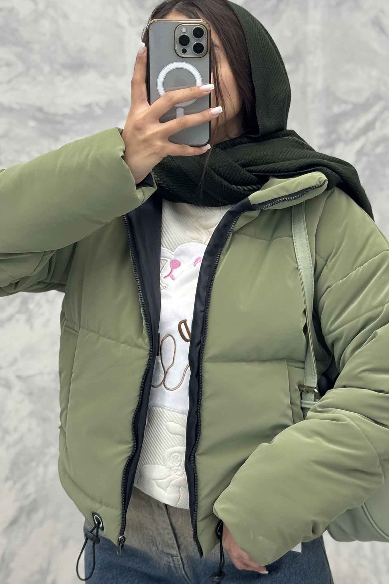 کاپشن کوتاه پایین گت دار