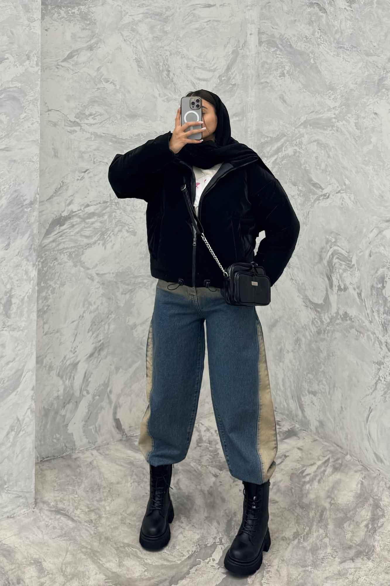 کاپشن کوتاه پایین گت دار