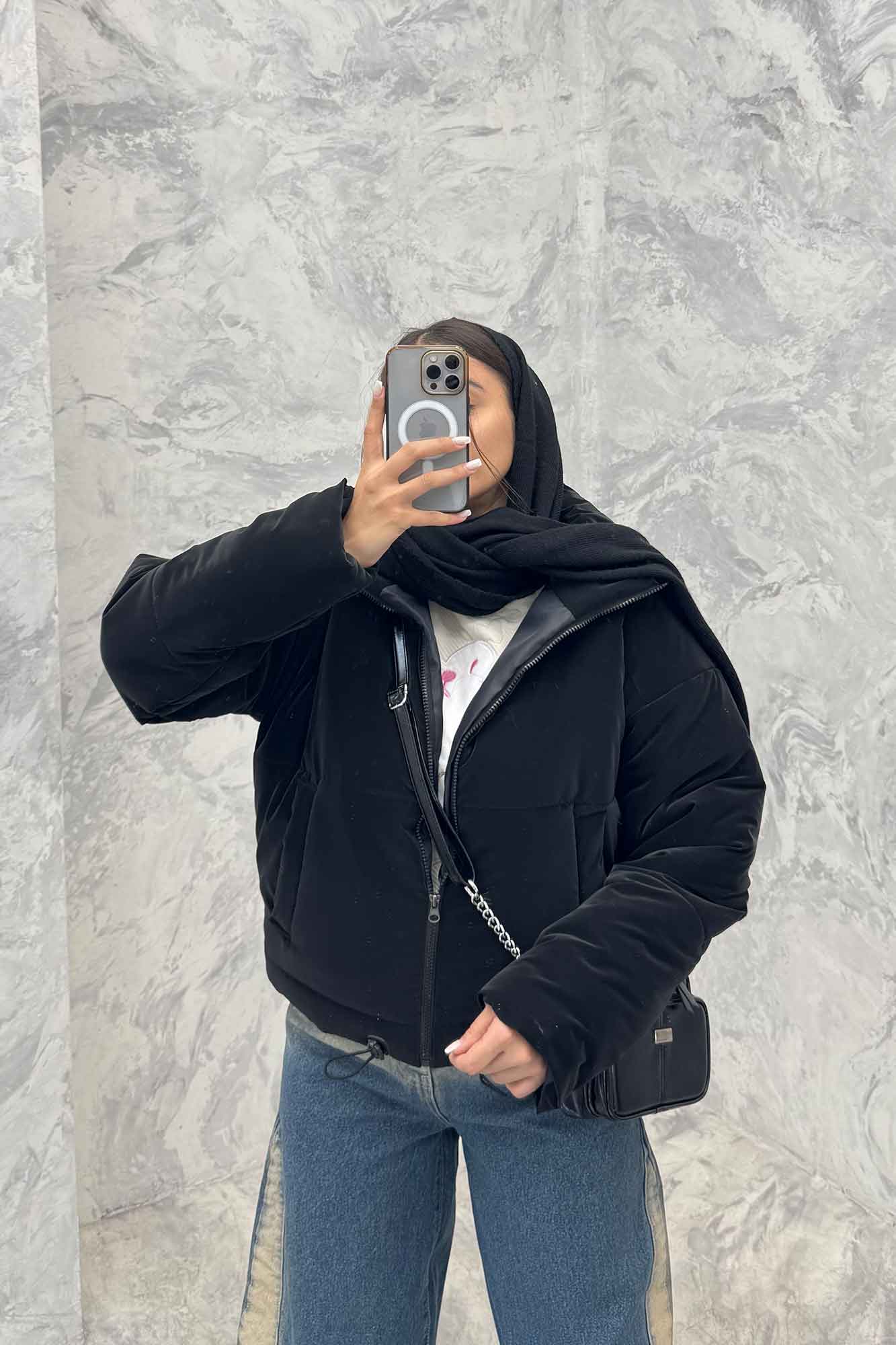 کاپشن کوتاه پایین گت دار