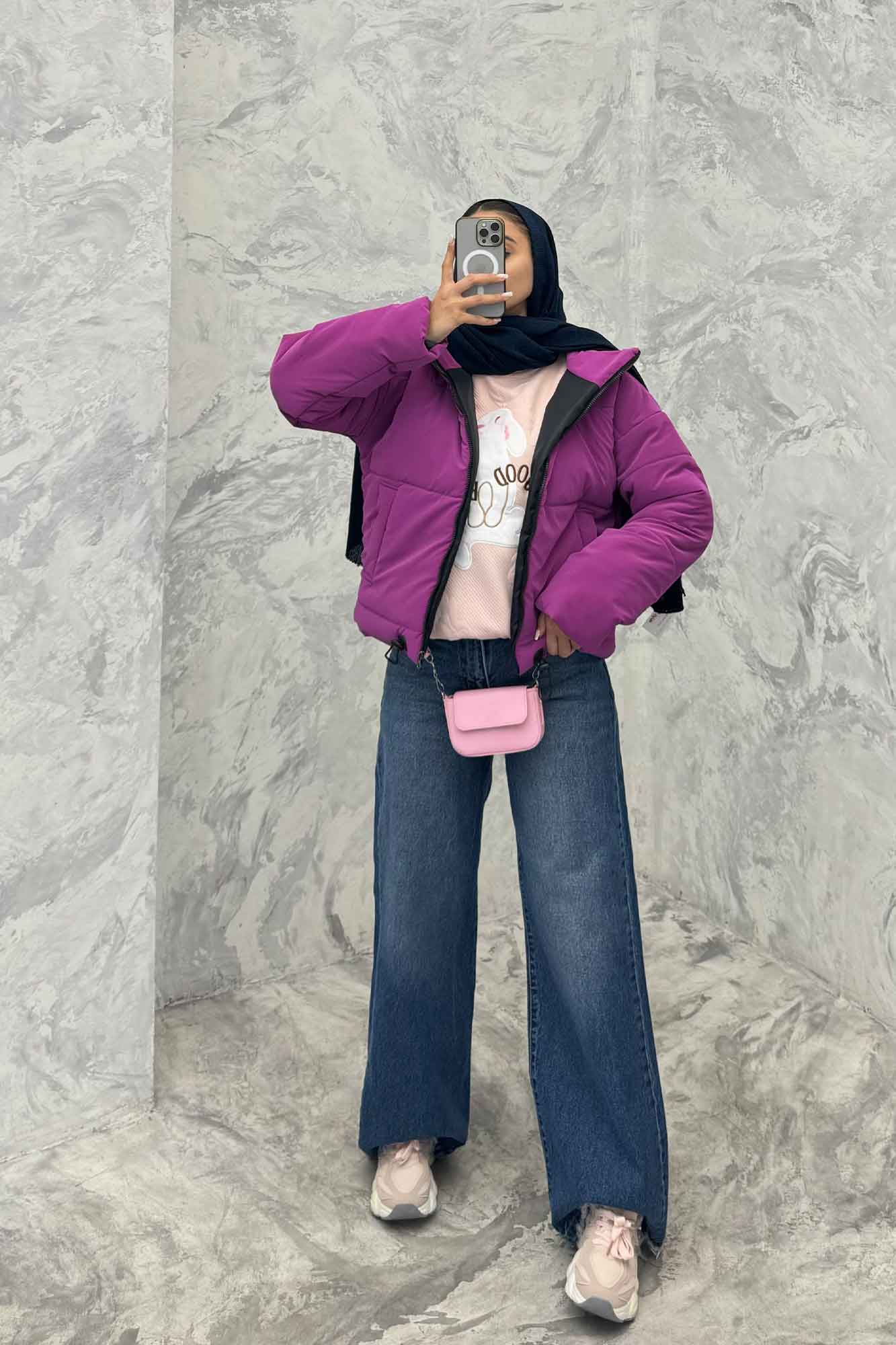 کاپشن کوتاه پایین گت دار