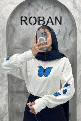 دورس کراپ گلدوزی طرح پروانه