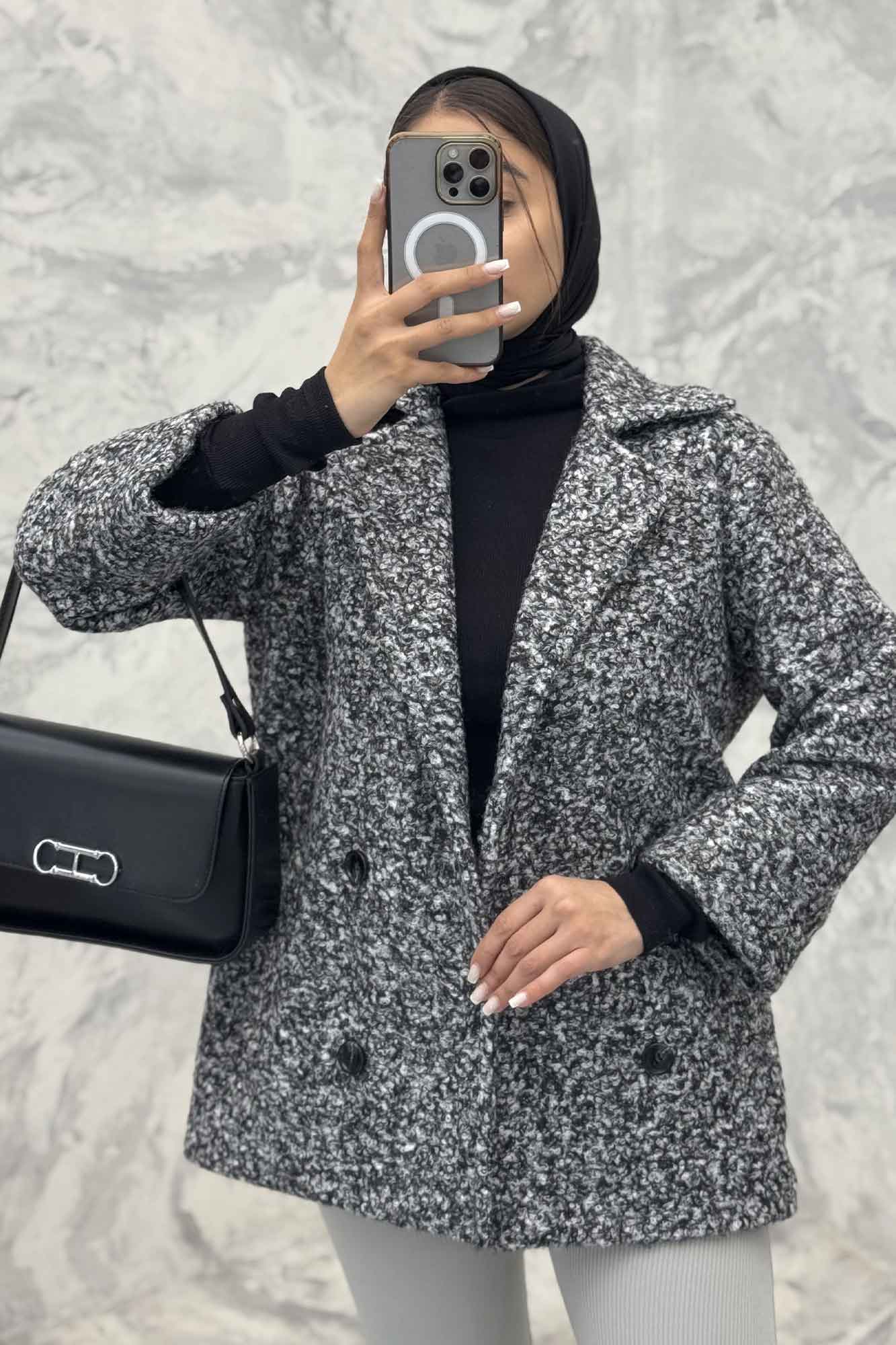 کت بوکله آستردار چهار دکمه